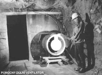 pomocný důlní ventilátor